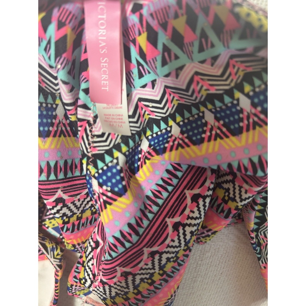 Victoria's Secret 32B Push-up Halter Bikini Bottoms Ruching‎ SZ M - Picture 5 of 9